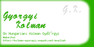 gyorgyi kolman business card